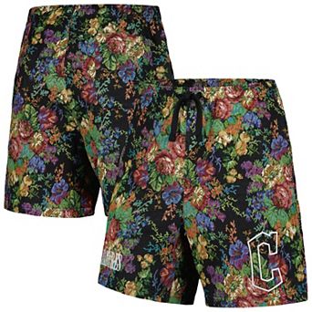 Men's PLEASURES Black Cleveland Guardians Floral Shorts