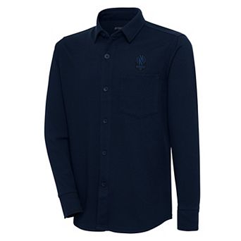 Men's Antigua Navy Nashville SC Streamer Diamond Button-Up Shacket