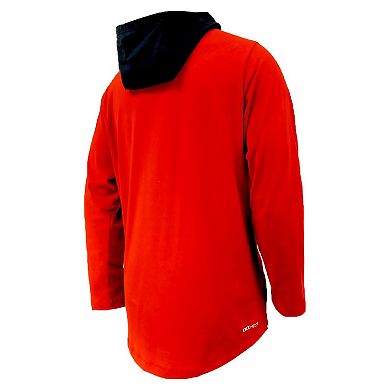 Youth Nike Scarlet Ohio State Buckeyes Sideline Performance Long Sleeve Hoodie T-Shirt