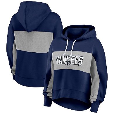 Women's Fanatics Branded Navy New York Yankees Filled Stat Sheet Pullover Hoodie