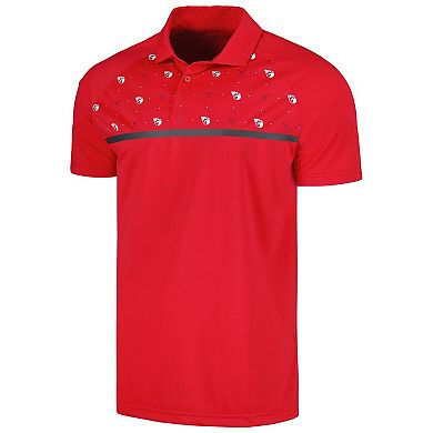 Men's Levelwear Red Cleveland Guardians Sector Batter Up Raglan Polo