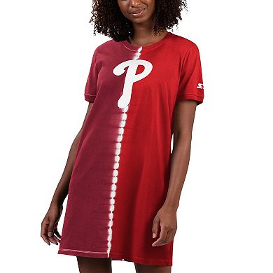 Women's Starter Red/Burgundy Philadelphia Phillies Ace Tie-Dye Sneaker Dress