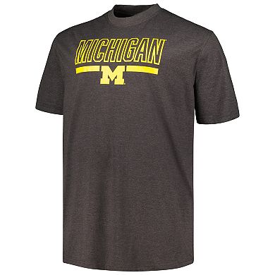 Men's Profile Heather Charcoal Michigan Wolverines Big & Tall Team T-Shirt