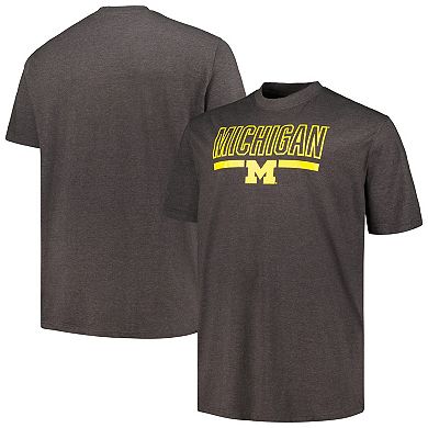 Men's Profile Heather Charcoal Michigan Wolverines Big & Tall Team T-Shirt