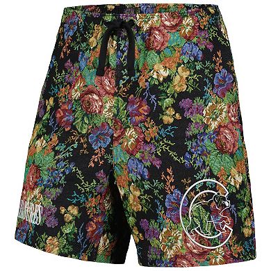 Men's PLEASURES Black Chicago Cubs Floral Shorts