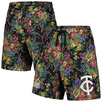Men's PLEASURES Black Minnesota Twins Floral Shorts