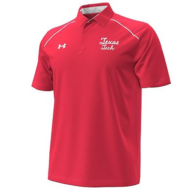 Men's Under Armour Red Texas Tech Red Raiders Throwback Cursive Polo