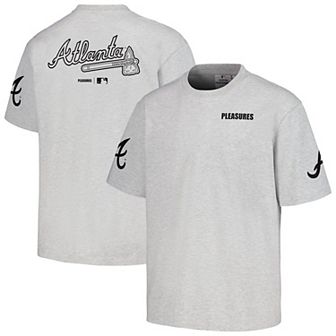 Men's PLEASURES Gray Atlanta Braves Team T-Shirt