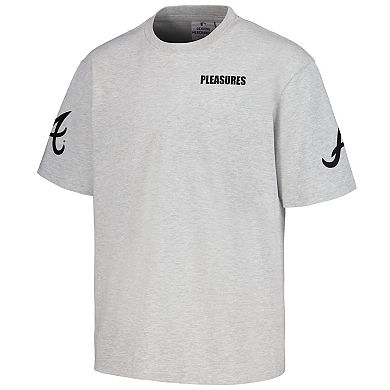 Men's PLEASURES Gray Atlanta Braves Team T-Shirt