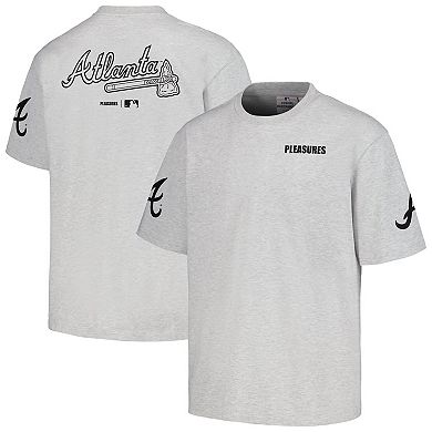 Men's PLEASURES Gray Atlanta Braves Team T-Shirt