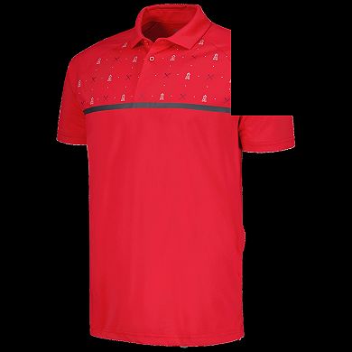 Men's Levelwear Red Los Angeles Angels Sector Batter Up Raglan Polo
