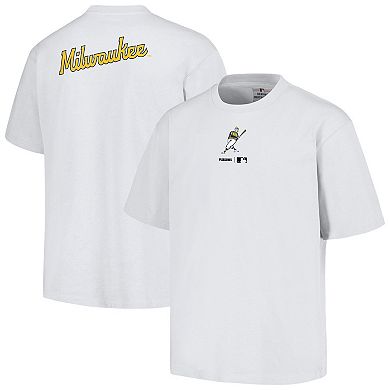 Men's PLEASURES White Milwaukee Brewers Mascot T-Shirt