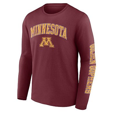 Men's Fanatics Branded Maroon Minnesota Golden Gophers Distressed Arch Over Logo Long Sleeve T-Shirt