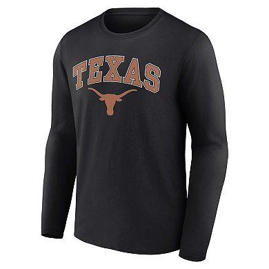 Men's Fanatics Branded Black Texas Longhorns Campus Long Sleeve T-Shirt