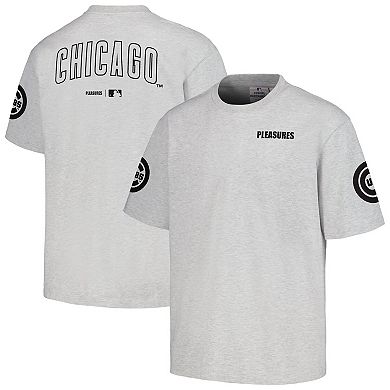 Men's PLEASURES Gray Chicago Cubs Team T-Shirt