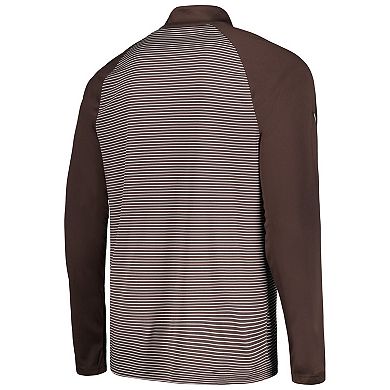 Men's Levelwear Brown San Diego Padres Charter Striped Raglan Quarter-Zip Top