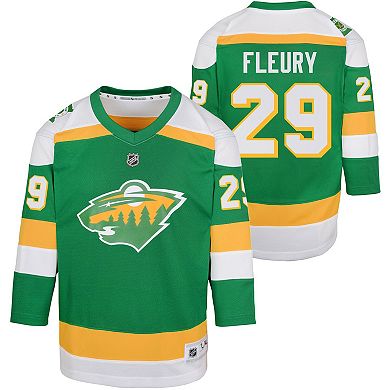 Youth Marc-Andre Fleury Green Minnesota Wild 2023/24 Alternate Replica ...