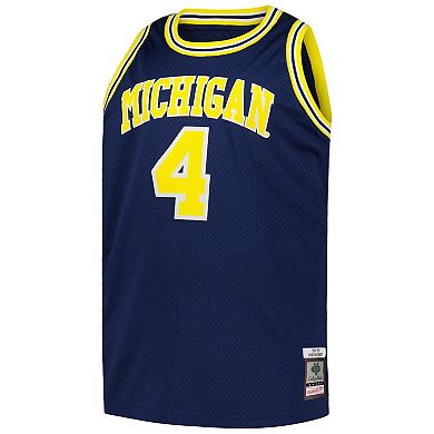 Men's Mitchell & Ness Chris Webber Navy Michigan Wolverines Big & Tall Swingman Jersey