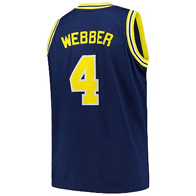 Men's Mitchell & Ness Chris Webber Navy Michigan Wolverines Big & Tall Swingman Jersey