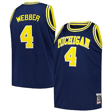 Men's Mitchell & Ness Chris Webber Navy Michigan Wolverines Big & Tall Swingman Jersey
