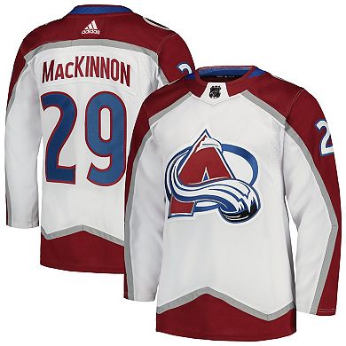 Men's adidas Nathan MacKinnon White Colorado Avalanche Away Primegreen ...