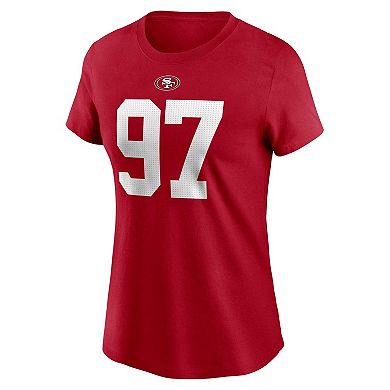Women's Nike Nick Bosa Scarlet San Francisco 49ers Player Name & Number T-Shirt