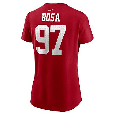 Women's Nike Nick Bosa Scarlet San Francisco 49ers Player Name & Number T-Shirt