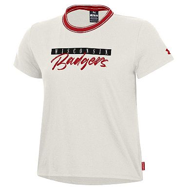 Women's Under Armour White Wisconsin Badgers Iconic T-Shirt