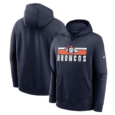 Men's Nike Navy Denver Broncos Club Fleece Pullover Hoodie