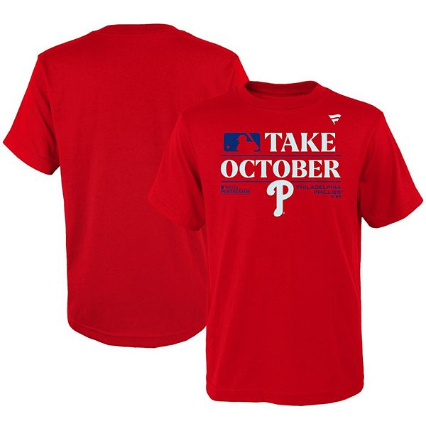 Men's Fanatics Branded Red Philadelphia Phillies 2023 Postseason Locker Room T-Shirt