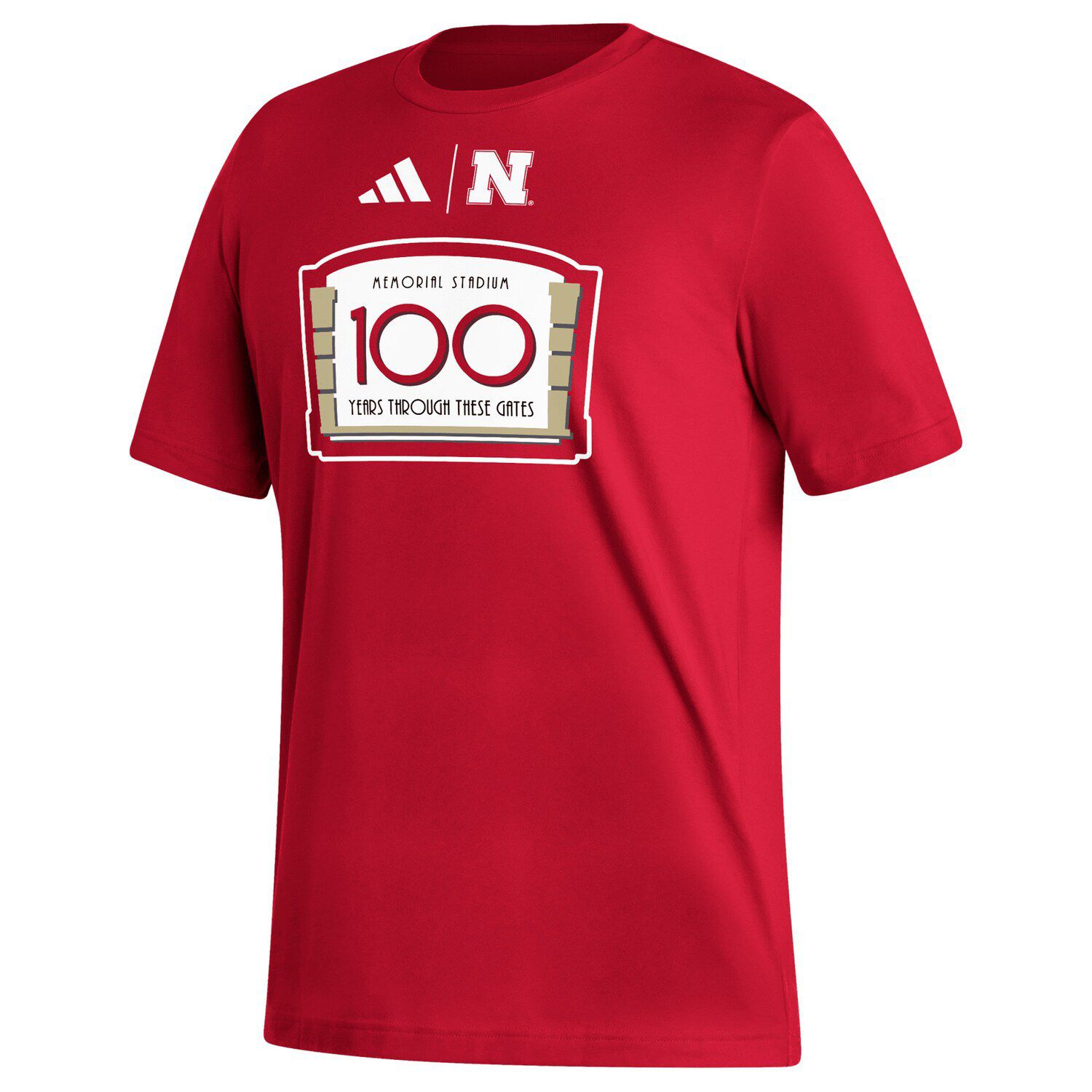 Men's Adidas Scarlet Nebraska Huskers Memorial Stadium 100th ...