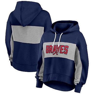 Women's Profile Navy Atlanta Braves Plus Size Pullover Hoodie