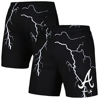 Men's PLEASURES Black Atlanta Braves Lightning Shorts