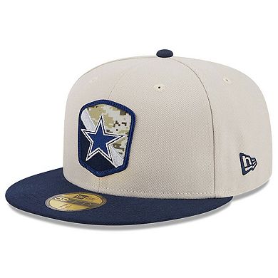Men's New Era  Stone/Navy Dallas Cowboys 2023 Salute To Service 59FIFTY Fitted Hat