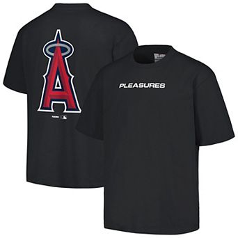 Men's PLEASURES Black Los Angeles Angels Ballpark T-Shirt