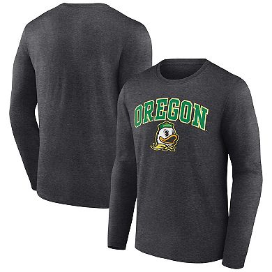 Men's Fanatics Branded Heather Charcoal Oregon Ducks Campus Long Sleeve T-Shirt