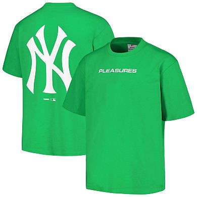 Men's PLEASURES Green New York Yankees Ballpark T-Shirt