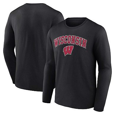 Men's Fanatics Branded Black Wisconsin Badgers Campus Long Sleeve T-Shirt