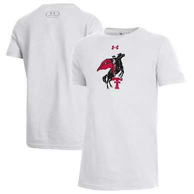 Youth Under Armour White Texas Tech Red Raiders Throwback Performance Cotton T-Shirt