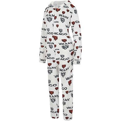 Women's Concepts Sport Cream Chicago Bears Docket Hoodie Full-Zip Union Suit