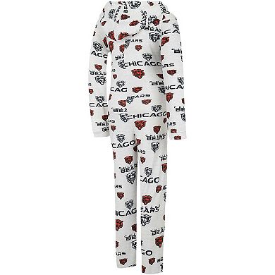 Women's Concepts Sport Cream Chicago Bears Docket Hoodie Full-Zip Union Suit