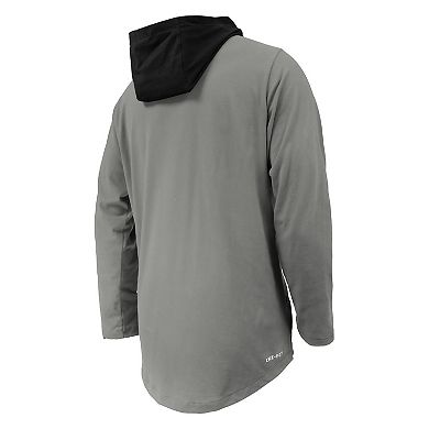 Youth Nike Gray Oregon Ducks Sideline Performance Long Sleeve Hoodie T-Shirt