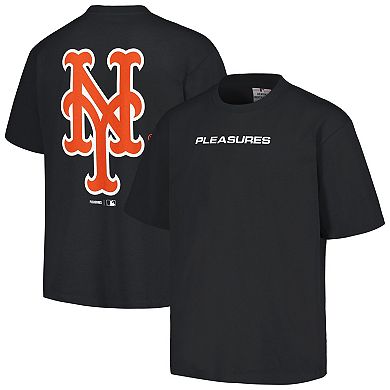 Men's PLEASURES Black New York Mets Ballpark T-Shirt