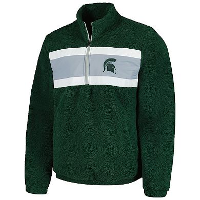 Men's G-III Sports by Carl Banks Green Michigan State Spartans Pinch Runner Half-Zip Top