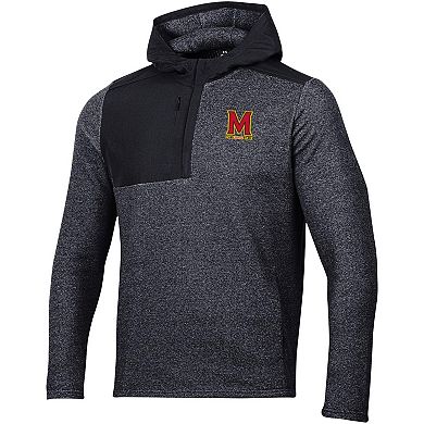 Men's Under Armour Black Maryland Terrapins Survivor Fleece Hoodie Quarter-Zip Jacket