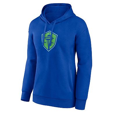 Women's Fanatics Branded Blue Seattle Sounders FC Primary Logo Pullover Hoodie