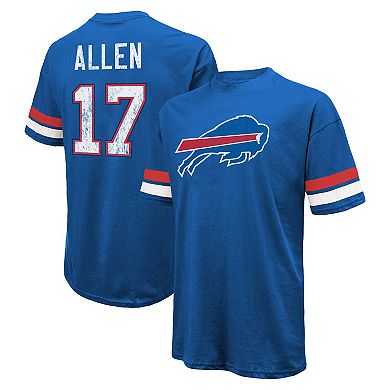 Men's Majestic Threads Josh Allen Royal Buffalo Bills Name & Number Oversize Fit T-Shirt