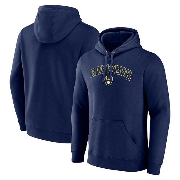 Men s Fanatics Branded Navy Milwaukee Brewers Team Lockup Pullover