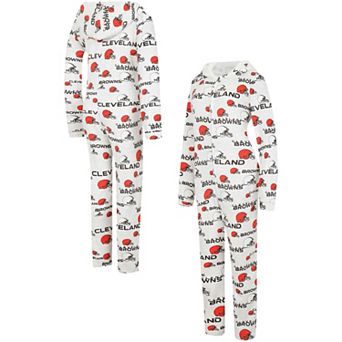 Women's Concepts Sport Cream Cleveland Browns Docket Hoodie Full-Zip Union Suit