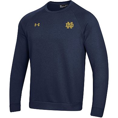 Men's Under Armour Navy Notre Dame Fighting Irish Coaches Rival Raglan Pullover Sweatshirt